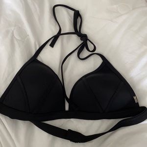 Black padded triangle bikini top
